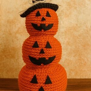Orange Pumpkin Stack Decor